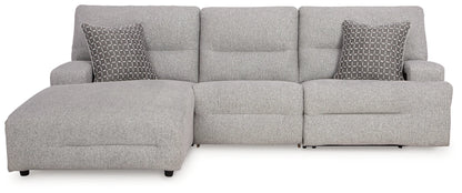 Acklen Place - Pewter - 3-Piece Power Reclining Sectional With LAF Power Reclining Back Chaise