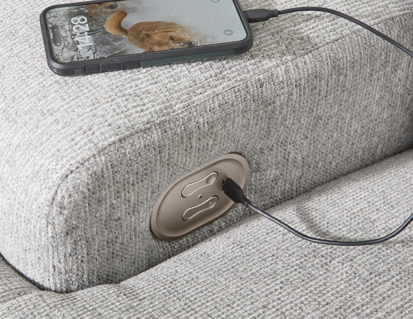 Acklen Place - Pewter - 3-Piece Power Reclining Sectional With LAF Power Reclining Back Chaise