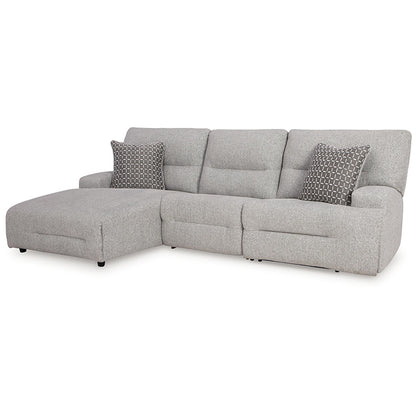 Acklen Place - Pewter - 3-Piece Power Reclining Sectional With LAF Power Reclining Back Chaise