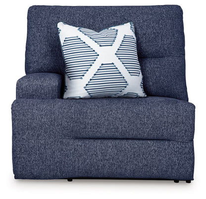 Acklen Place - Navy - 3-Piece Power Reclining Sectional With RAF Power Reclining Back Chaise And Power Armless Recliner