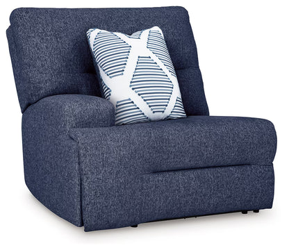 Acklen Place - Navy - 3-Piece Power Reclining Sectional With RAF Power Reclining Back Chaise And Power Armless Recliner