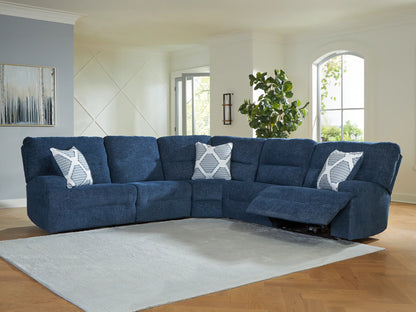 Acklen Place - Navy - 5-Piece Power Reclining Sectional
