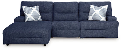 Acklen Place - Navy - 3-Piece Power Reclining Sectional With LAF Power Reclining Back Chaise