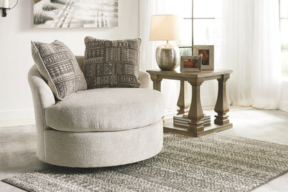 Soletren - Stone - 3 Pc. - Sofa, Loveseat, Swivel Accent Chair