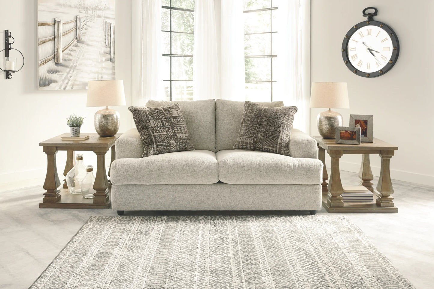 Soletren - Stone - 3 Pc. - Sofa, Loveseat, Swivel Accent Chair