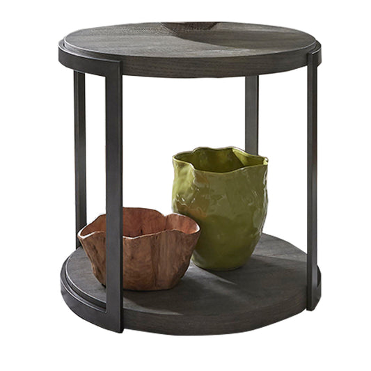 Modern View - Round End Table - Dark Gray