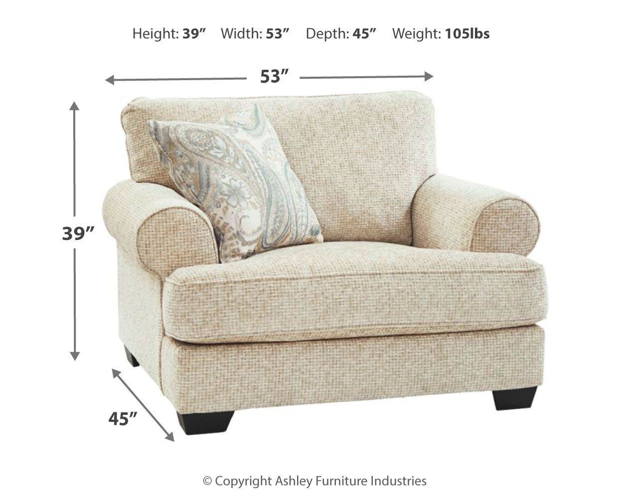 Monaghan - Sandstone - 2 Pc. - Chair And A Half With Ottoman