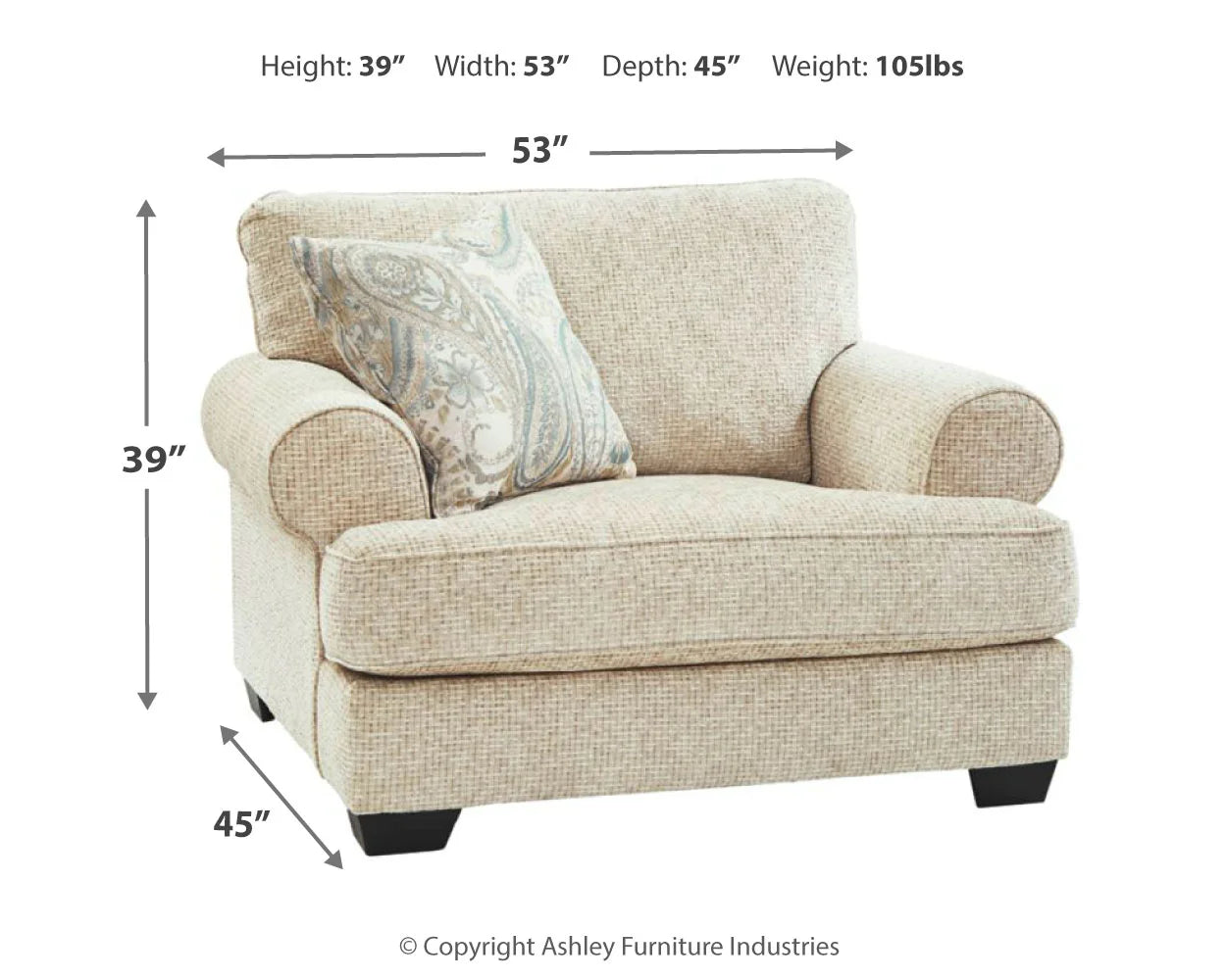 Monaghan - Sandstone - 4 Pc. - Sofa, Loveseat, Chair and a Half, Ottoman