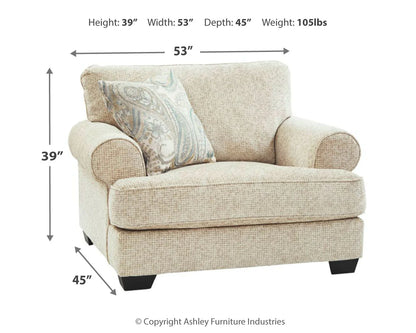 Monaghan - Sandstone - 4 Pc. - Sofa, Loveseat, Chair and a Half, Ottoman