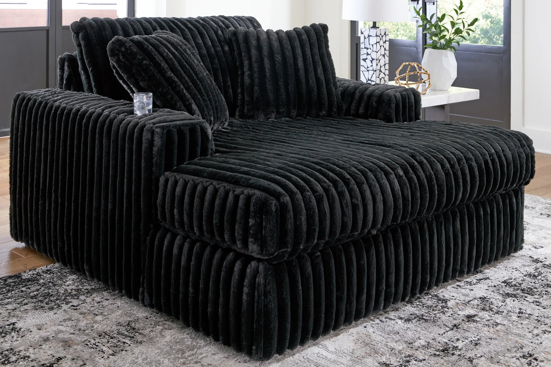 Midnight-madness - Onyx - Oversized Chaise – Furniture Warehouse Ohio