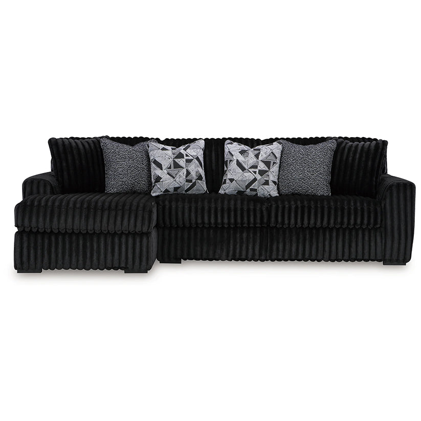 Midnight-madness - Onyx - 2-Piece Sectional Sofa With Laf Corner Chaise