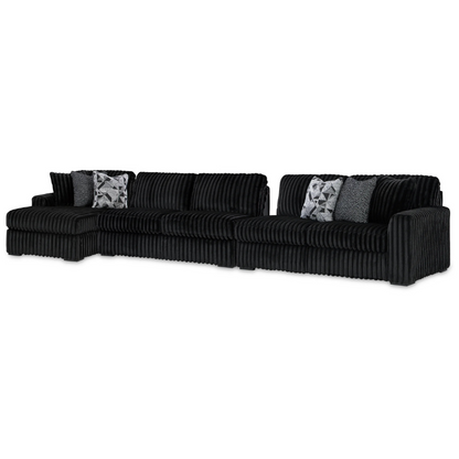 Midnight-Madness - Onyx - 3-Piece Sectional With Laf Corner Chaise