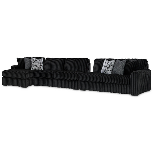 Midnight-Madness - Onyx - 3-Piece Sectional With Laf Corner Chaise