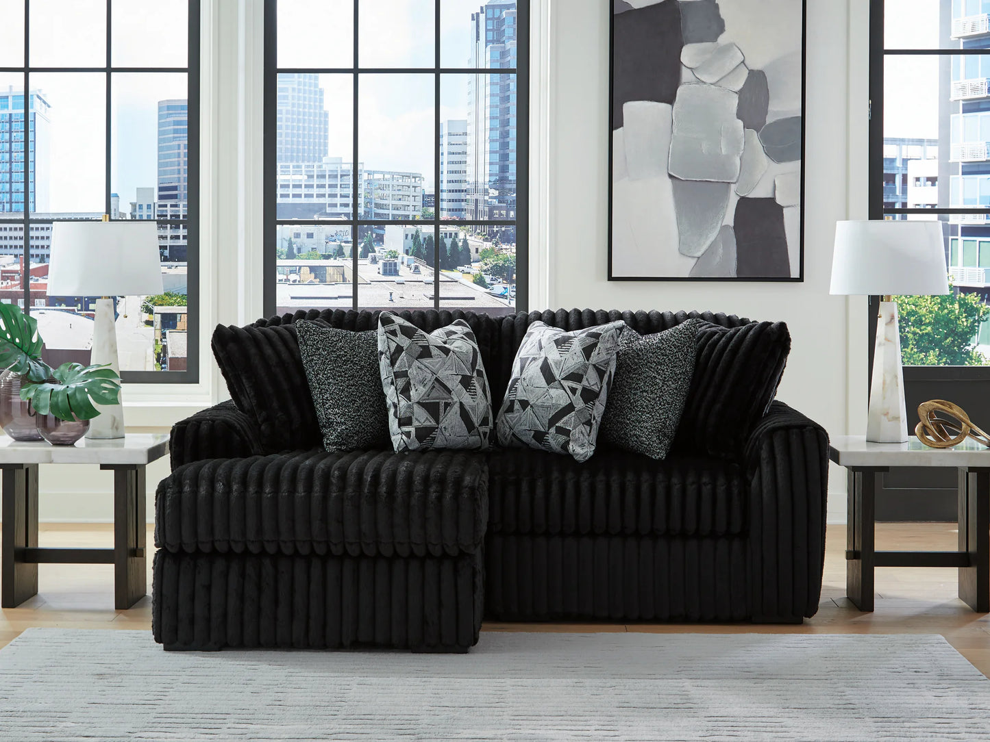 Midnight-Madness - 2-Piece Sectional With Laf Corner Chaise - Onyx