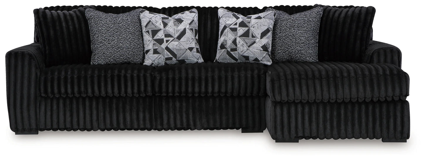 Midnight-madness - Onyx - 2-Piece Sectional Sofa With Raf Corner Chaise