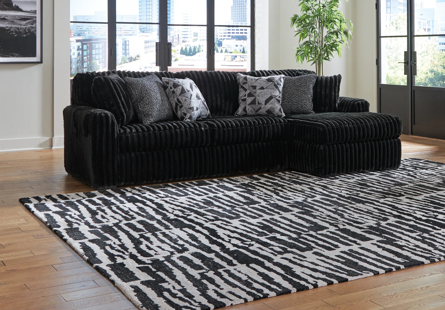 Midnight-madness - Onyx - 2-Piece Sectional Sofa With Raf Corner Chaise