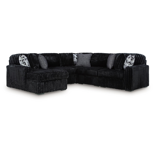 Midnight-Madness - 6-Piece Sectional With LAF Corner Chaise - Onyx