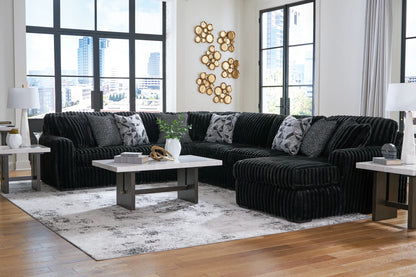 Midnight-madness - Onyx - 4-Piece Sectional With Raf Corner Chaise-3