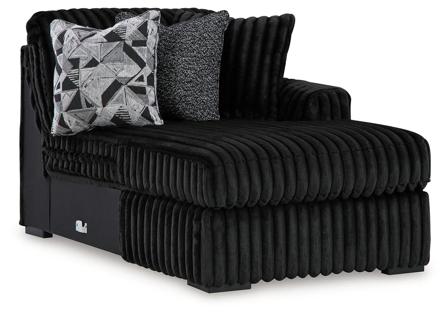Midnight-Madness - Onyx - 3-Piece Sectional With Raf Corner Chaise