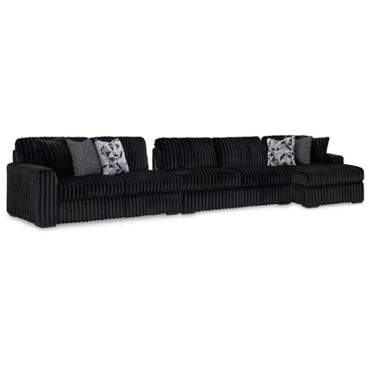 Midnight-Madness - Onyx - 3-Piece Sectional With Raf Corner Chaise