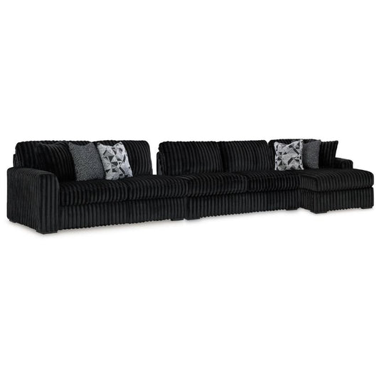 Midnight-Madness - Onyx - 3-Piece Sectional With Raf Corner Chaise