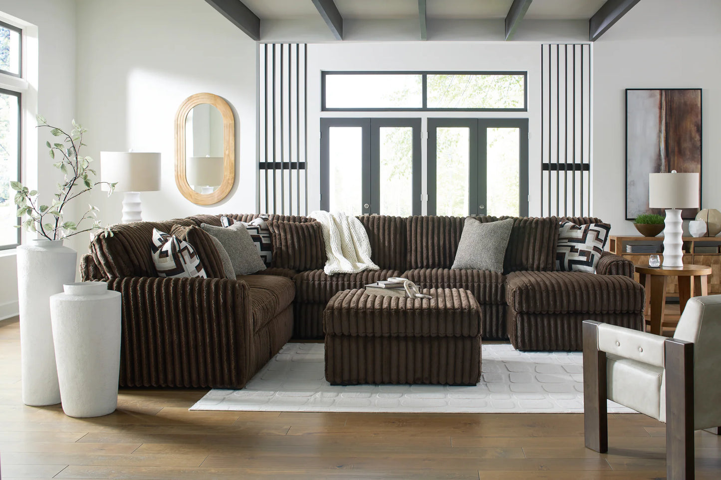 Midnight-Madness - Chocolate - 3-Piece Sectional With LAF Corner Chaise