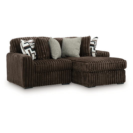 Midnight-Madness - 2-Piece Sectional With RAF Corner Chaise - Chocolate
