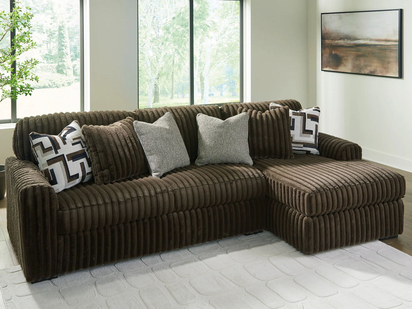 Midnight-Madness - Chocolate - 2-Piece Sectional Sofa With RAF Midnight-Madness - Chocolate - 2-Piece Sectional Sofa With RAF