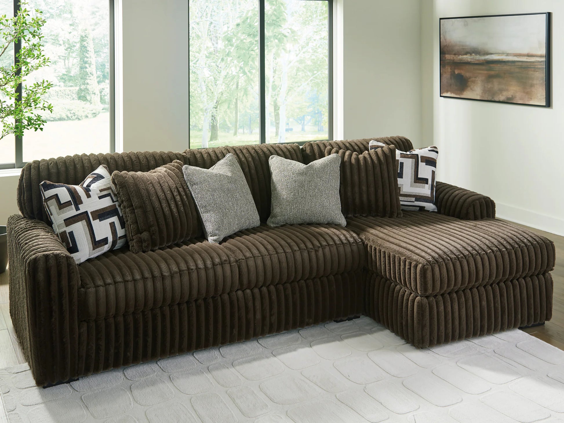 Midnight-Madness - Chocolate - 2-Piece Sectional Sofa With RAF Midnight-Madness - Chocolate - 2-Piece Sectional Sofa With RAF