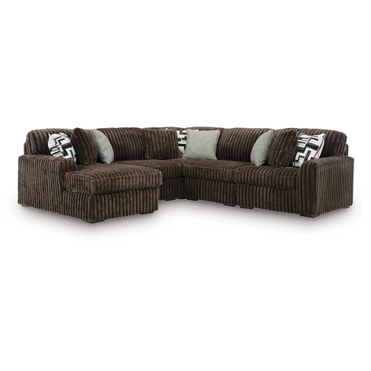Midnight-Madness - 5-Piece Sectional With LAF Corner Chaise - Chocolate