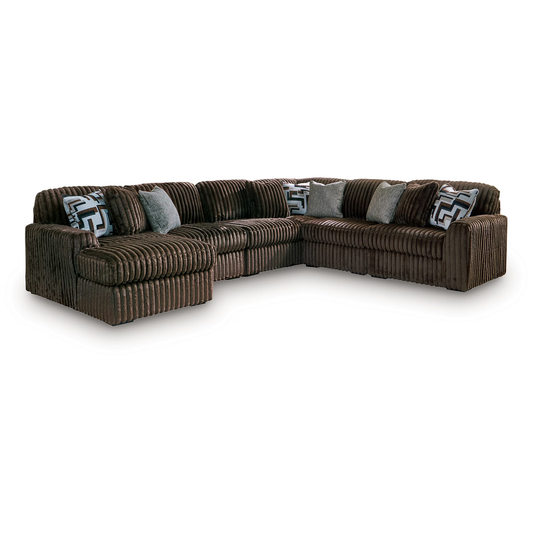Midnight-Madness - 6-Piece Sectional With LAF Corner Chaise - Chocolate