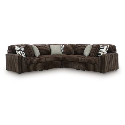 Midnight-Madness - 5-Piece Sectional - Chocolate