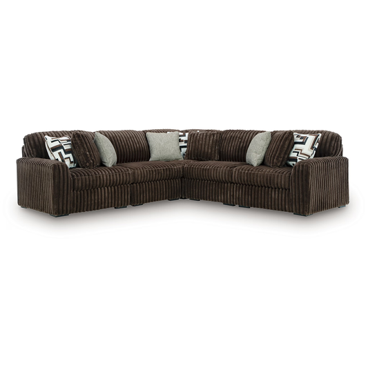 Midnight-Madness - 5-Piece Sectional - Chocolate