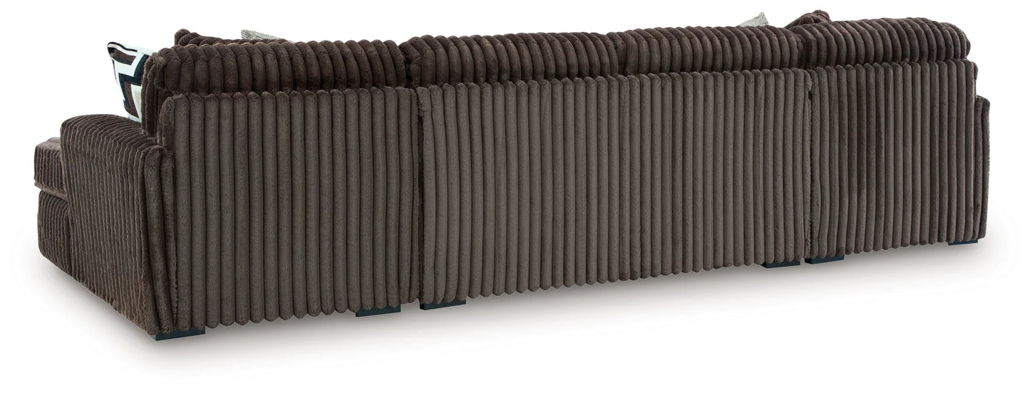 Midnight-Madness - Chocolate - 3-Piece Double Chaise Sectional