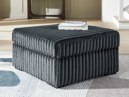Midnight-Madness - Oversized Accent Ottoman - Gunmetal