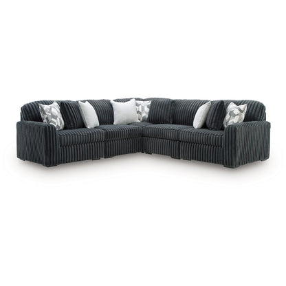 Midnight-Madness - 5-Piece Sectional - Gunmetal