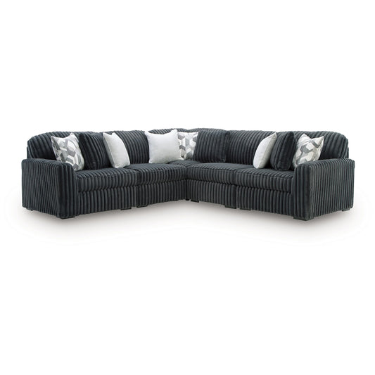 Midnight-Madness - 5-Piece Sectional - Gunmetal