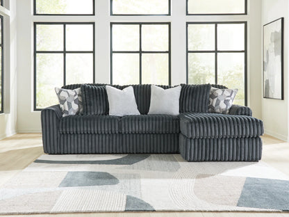 Midnight-Madness - 2-Piece Sectional Sofa With RAF Corner Chaise - Gunmetal