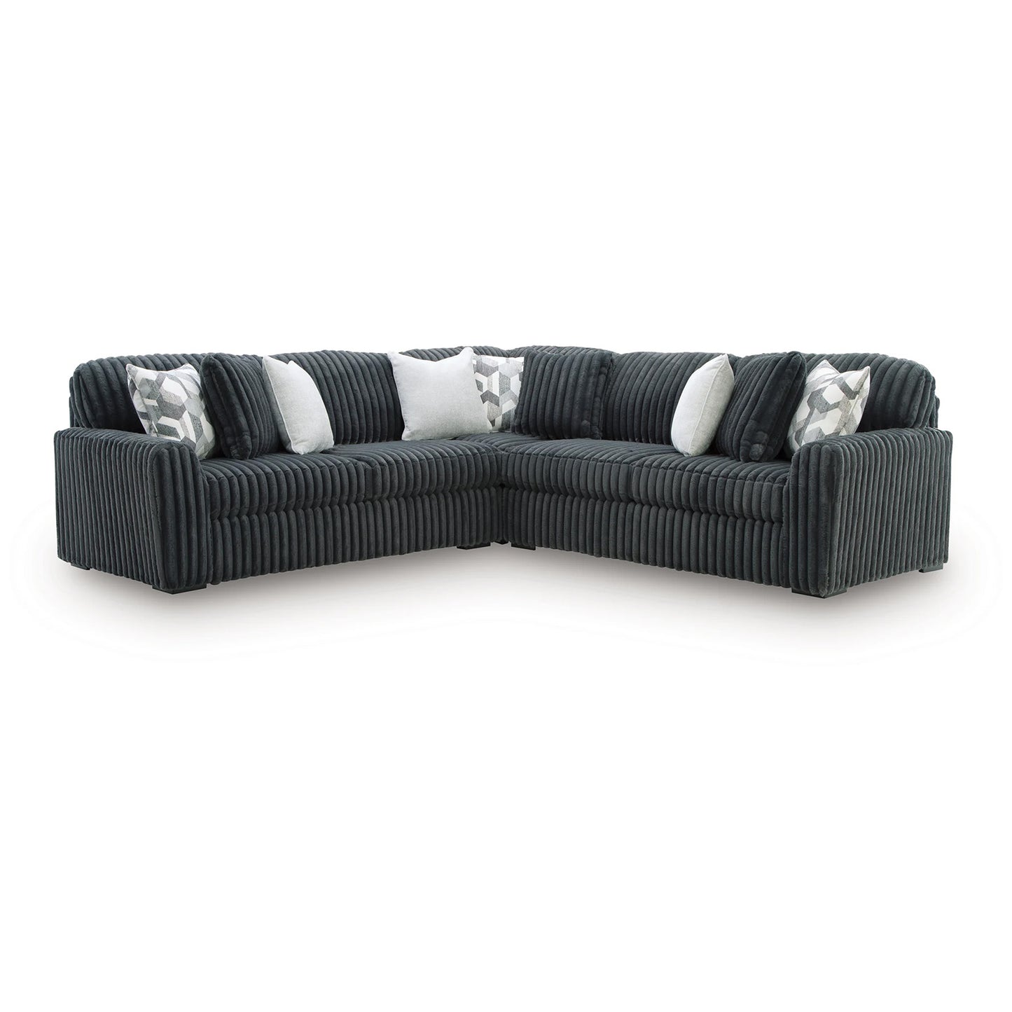 Midnight-Madness - 3-Piece Sectional - Gunmetal