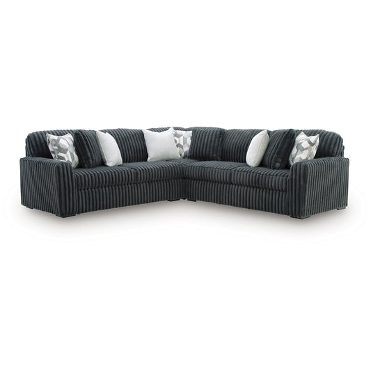 Midnight-Madness - 3-Piece Sectional - Gunmetal