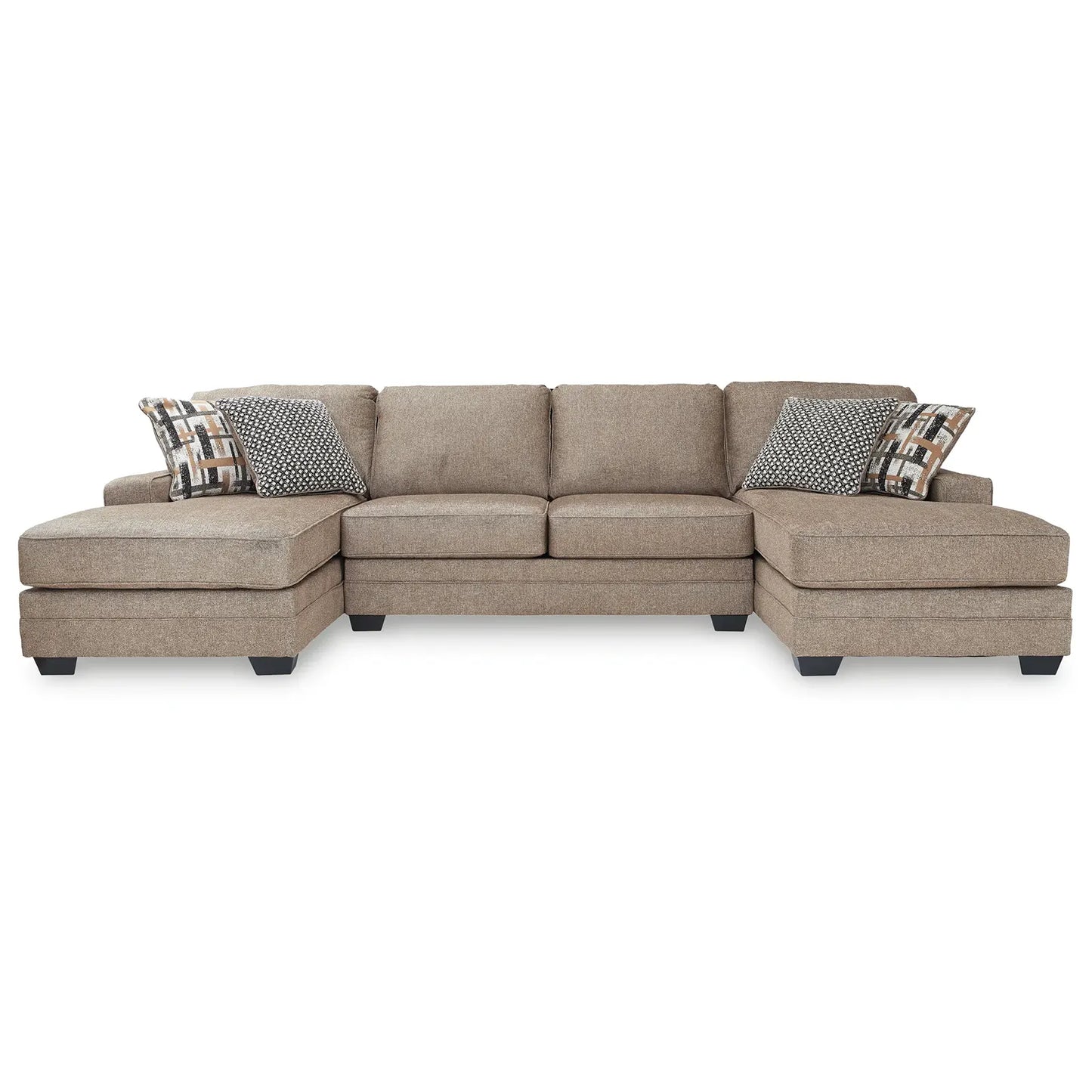 Cannonbrook - Nutmeg - 3-Piece Sectional With Chaises – Furniture Cannonbrook - Nutmeg - 3-Piece Sectional With Chaises – Furniture