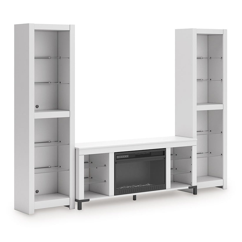 Brollevi - White - 3-Piece Entertainment Center