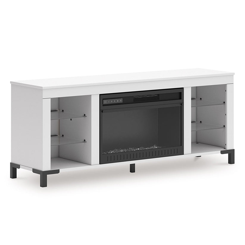 Brollevi - White - TV Stand With Fireplace