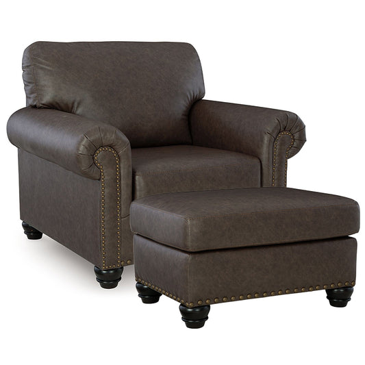 Roxmere - Umber - 2 Pc. - Chair, Ottoman