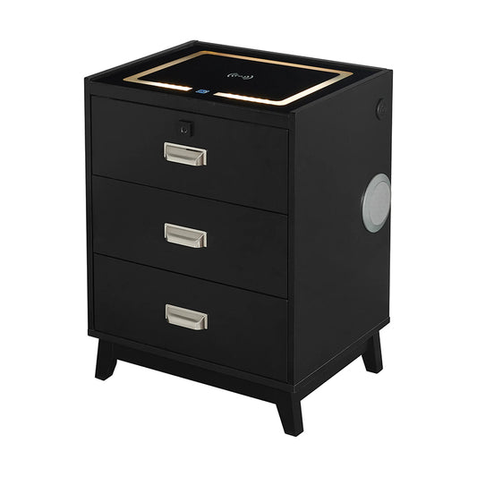 Rio - Nightstand With Electronic Features - Black