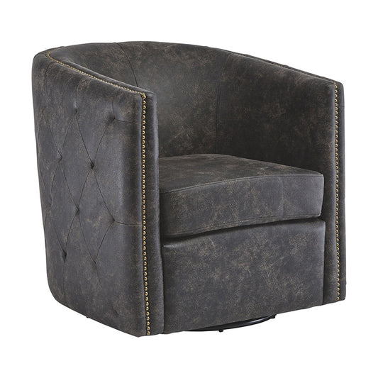 Brentlow - Distressed Black - Swivel Chair