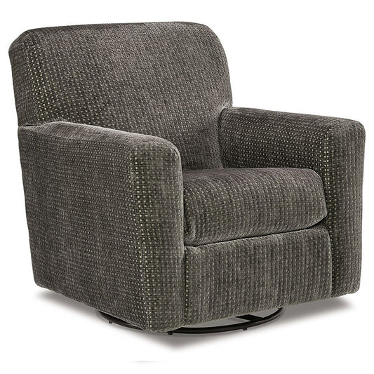 Herstow - Charcoal - Swivel Glider Accent Chair