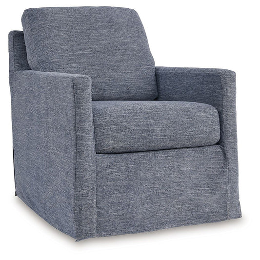 Nenana Next-gen Nuvella - Denim - Swivel Glider Accent Chair