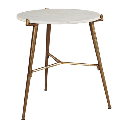 Chadton - White / Gold Finish - Accent Table