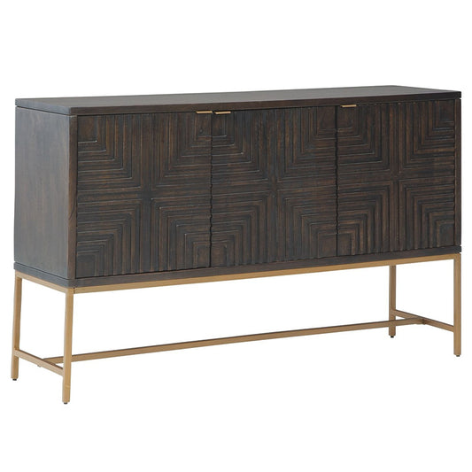 Elinmore - Brown / Gold Finish - Accent Cabinet